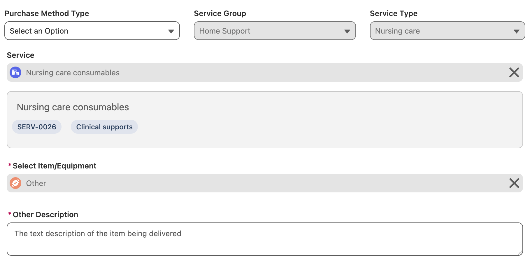 Purchase order Home Support